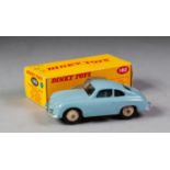 BOXED DINKY N o 182 Porsche 356A coupe with windows, light blue in yellow box