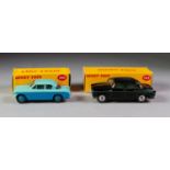 TWO BOXED DINKY TOYS No 165 Humber Hawk with windows, black (appears overpainted) No 166 Sunbeam