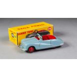 BOXED DINKY No 106 Austin Atlantic convertible light blue, tred interior, red spun hubs in yellow