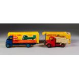 TWO BOXED DINKY COMMERCIAL TOYS No 410 Bedford end tipper , red cab, cream back, red hubs in