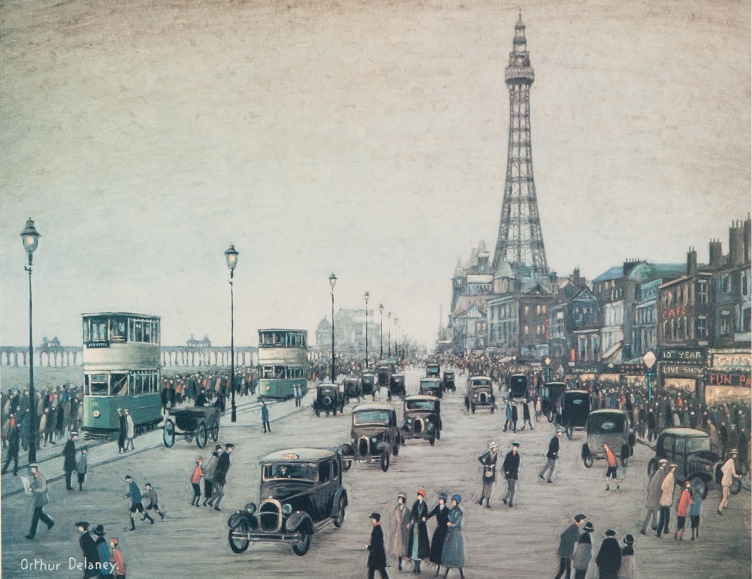 ARTHUR DELANEY (1927-1987) THREE COLOUR PRINTS TWO LIMITED EDITIONS Blackpool Promenade, (331/850) - Image 2 of 3