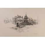 GELDART ARTIST SIGNED LIMITED EDITION PRINT OF A PENCIL DRAWING 'Lymm Cross, Cheshire' Signed in