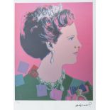 ANDY WARHOL LIMITED EDITION COLOUR PRINT ON ARCHES PAPER, with facsimile signature numbered 59/100