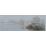 WILLIAM GELDART Artist signed limited edition colour print of otters, numbered 60/850 9" x 26" (23 x