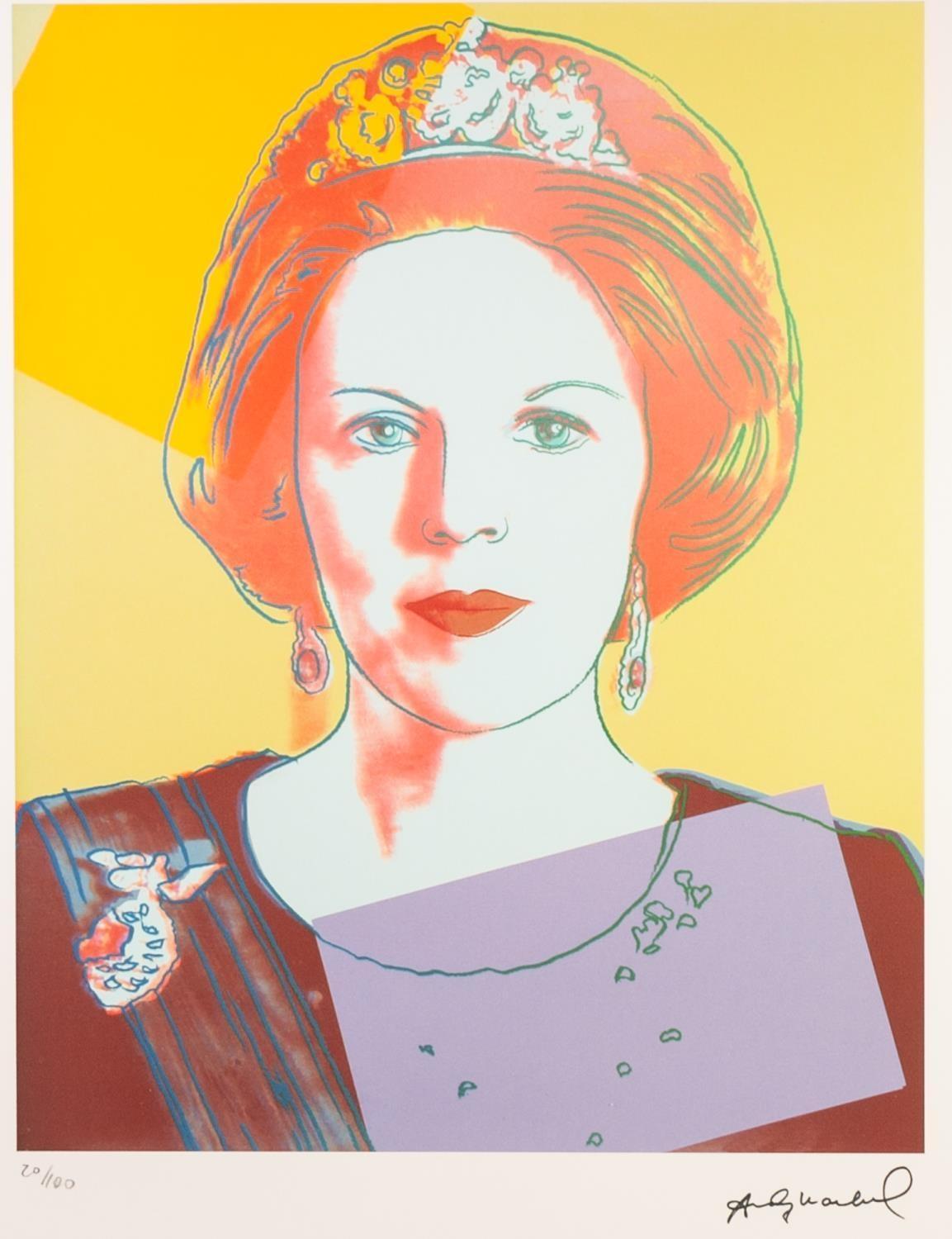 ANDY WARHOL LIMITED EDITION COLOUR PRINT ON ARCHES PAPER, with facsimile signature numbered 20/100