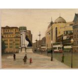 J WALKER modern OIL ON BOARD Manchester scene Signed lower left 11" x 14" (28 x 35.5) Two other