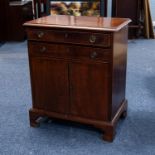 NINETEENTH CENTURY AND LATER COMPOSITE MAHOGANY SIDE CABINET, the moulded oblong top above two flame