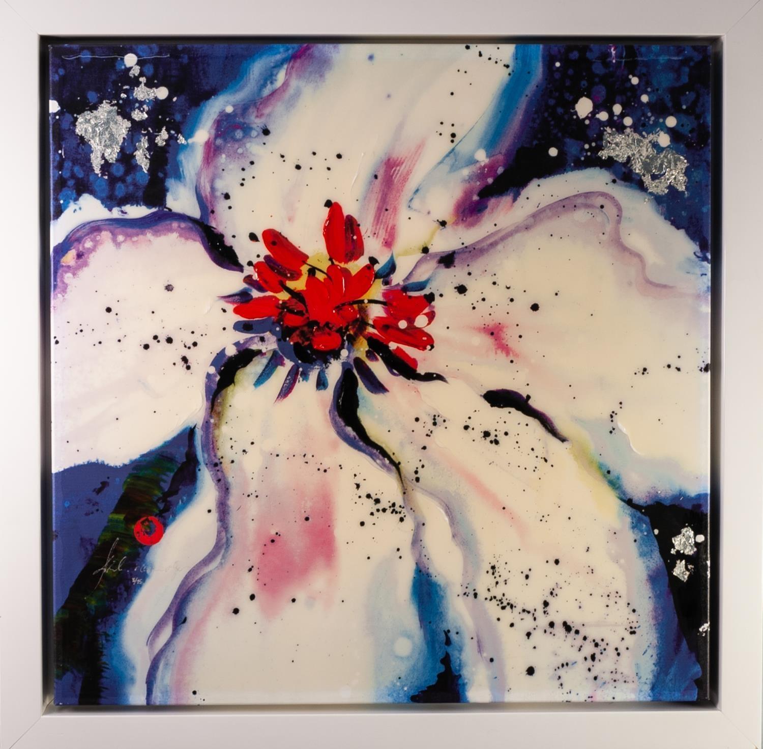 DANIELLE O'CONNOR AKIYAMA (Modern) LIMITED EDITION HAND EMBELLISHED COLOUR PRINT ON CANVAS 'Fire and