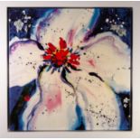 DANIELLE O'CONNOR AKIYAMA (Modern) LIMITED EDITION HAND EMBELLISHED COLOUR PRINT ON CANVAS 'Fire and