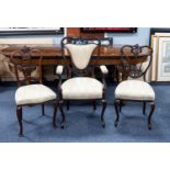 COMPOSITE SET OF EIGHT EDWARDIAN MAHOGANY DRAWING ROOM CHAIRS, (6+2), comprising: SET OF SIX, (4+2),