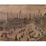 AFTER L. S. LOWRY COLOUR PRINT REPRODUCTION 'Huddersfield' Published by Henry Donn (unsigned) 17 1/