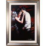 ROB HEFFERAN (Modern) OIL PAINTING ON CANVAS 'After Hours' Signed lower right 42" x 30" (106.5 x