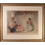 WILLIAM RUSSELL FLINT ARTIST SIGNED COLOUR PRINT 'Casildas White Petticoat' Guild stamped, published