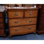 NINETEENTH CENTURY MAHOGANY CHEST OF DRAWERS, the moulded oblong top above two short and two long,