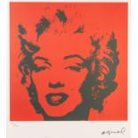 ANDY WARHOL LIMITED EDITION COLOUR PRINT ON ARCHES PAPER, with facsimile signature numbered 53/100