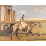 J WALKER after A J Munnings OIL ON CANVAS A racehorse and jockey Signed lower right 19" x 24.50" (48