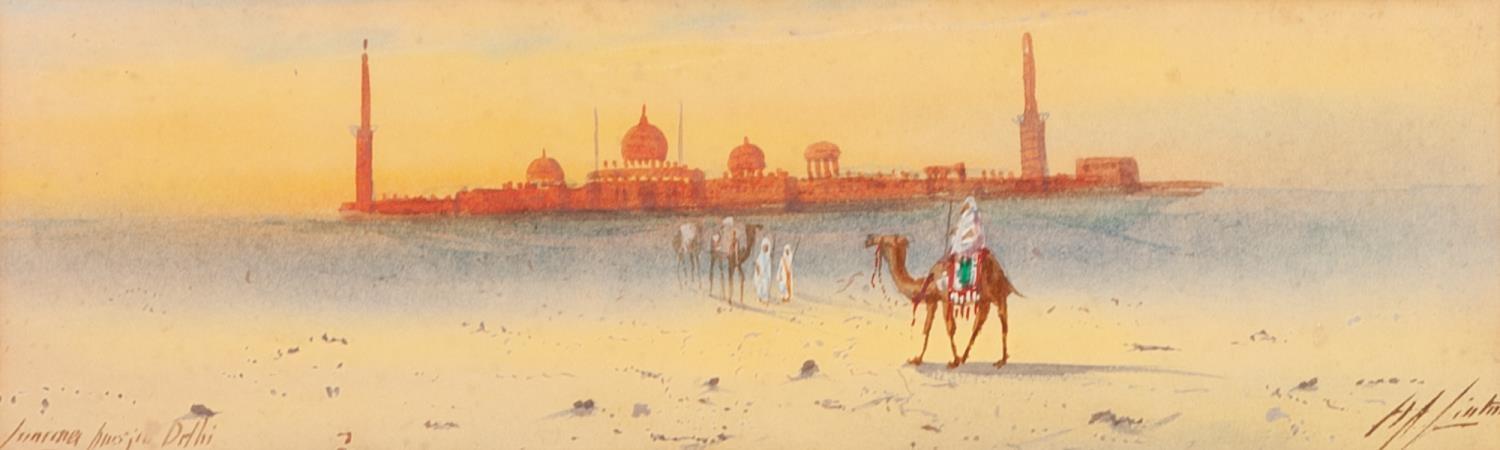 H.A. LINTON (Early Twentieth Century) WATERCOLOURS, A PAIR 'TOMBS OF THE CALIPHS' and unidentified - Image 2 of 3
