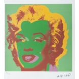 ANDY WARHOL LIMITED EDITION COLOUR PRINT ON ARCHES PAPER, with facsimile signature numbered 71/100