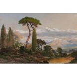 ONARATO CARLANDI (1848-1939) WATERCOLOUR Italian landscapes, labelled verso 12 1/2" x 19" (32cm x