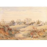 LEWIS PINHORN WOOD (act. 1870-1931) PAIR OF WATERCOLOUR DRAWINGS Windsor Castle Landscape with