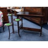 LATE NINETEENTH/ EARLY TWENTIETH CENTURY STAINED FRUITWOOD OCCASIONAL TABLE, the canted oblong top