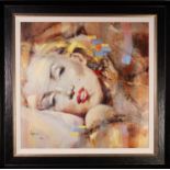 ANNA RAZUMOVSKAYA (Modern) LIMITED EDITION ARTIST SIGNED COLOUR PRINT, HAND EMBELLISHED ON CANVAS '