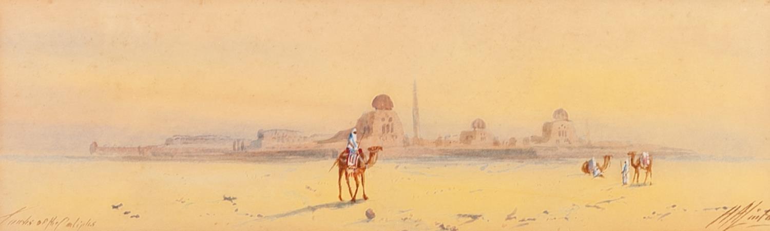 H.A. LINTON (Early Twentieth Century) WATERCOLOURS, A PAIR 'TOMBS OF THE CALIPHS' and unidentified - Image 3 of 3