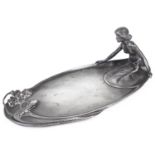 A WMF pewter calling card tray, c1910
