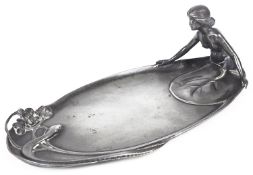 A WMF pewter calling card tray, c1910