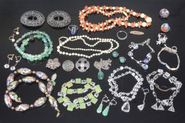 A good collection Art Deco silver and other jewellery