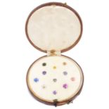 A Victorian cased carved ivory gem specimen case