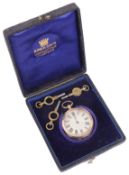 A 14k gold open faced pocket watch