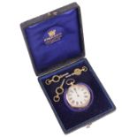 A 14k gold open faced pocket watch