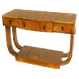 An Art Deco mahogany console table