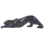 A Lalique black glass 'Zeila' Panther sculpture