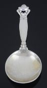 A Georg Jensen silver caddy spoon