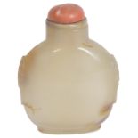 A 19th century Chinese carved agate snuff bottle