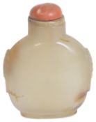 A 19th century Chinese carved agate snuff bottle
