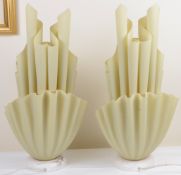 A pair of large Art Deco style 'handkerchief' lamps