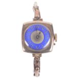 A 9ct gold and enamel ladies wristwatch