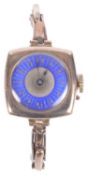 A 9ct gold and enamel ladies wristwatch