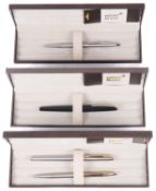 Boxed Mont Blanc fountain pen and pencil sets