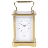 A brass cased carriage clock, retailed by Cape Jewellers