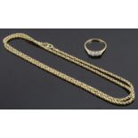 A contemporary Continental .585 14ct gold rope twist neck chain,