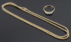 A contemporary Continental .585 14ct gold rope twist neck chain,