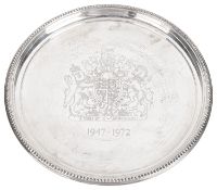 A contemporary silver waiter, hallmarked Birmingham 1971