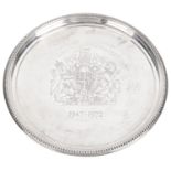 A contemporary silver waiter, hallmarked Birmingham 1971