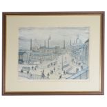 Laurence S Lowry, RBA, RA, (Brit., 1887 - 1976) 'Huddersfield' print