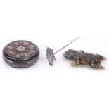 An unusual Bakelite frog brooch and others