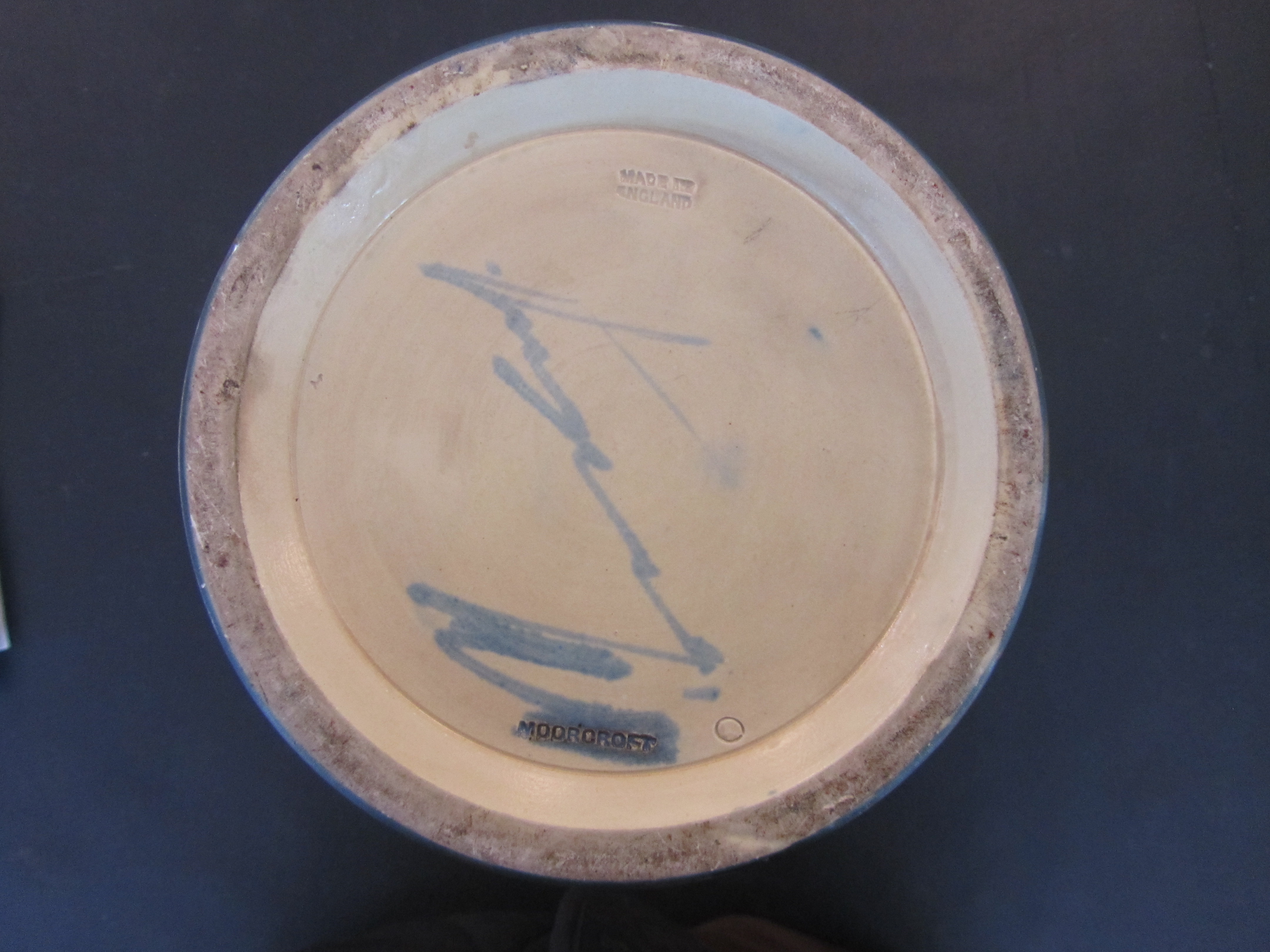 An unusual large William Moorcroft 'Fish' salt glazed vase, c1930's - Image 11 of 16